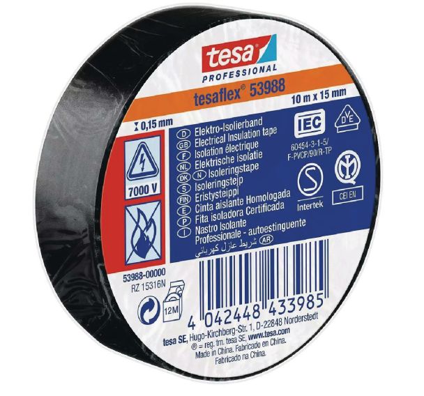 Lot de 10 Ruban isolant tesa 10 x 15m 53988