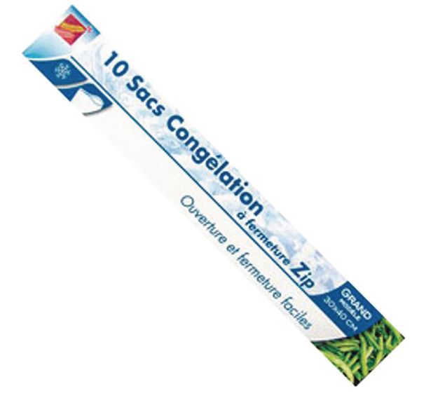 Lot de 10 Sacs Congélation à zip Grand Modèle 30 x 40 cm