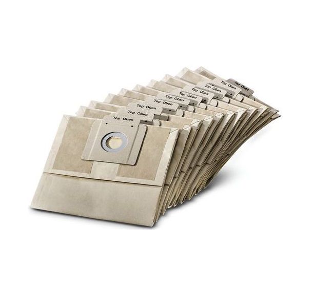 Lot de 10 Sacs papier pour aspirateur BDP, BDS et BV Karcher