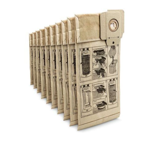 Lot de 10 Sacs papier pour aspiro-brosseurs CV Karcher