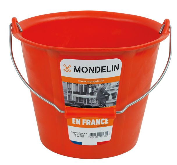 Lot de 10 Seau 12L Prochok orange anse-12L