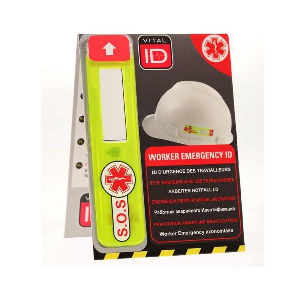 Lot de 10 Sticker urgences casque de chantier - VITAL ID - Relexim