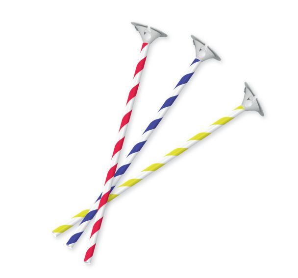 Tiges à Ballon carton 40cm + coupelle plastique (lot de 10)