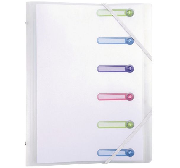 Lot de 10 Trieur polypropylène 3 rabats 6 compartiments Chromaline - A4