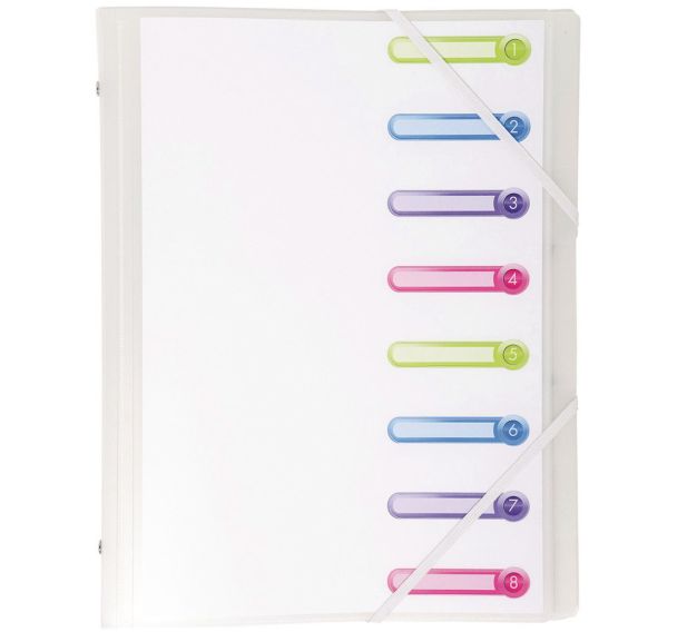 Lot de 10 Trieur polypropylène 3 rabats Chromaline 8 compartiments