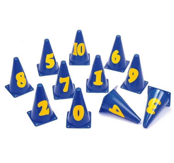Lot de 10 cones marquage 0 à 10