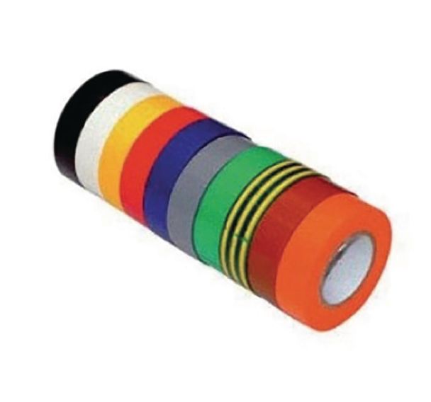 Lot de 10 couleurs de ruban adhésif isolant électrique 10m