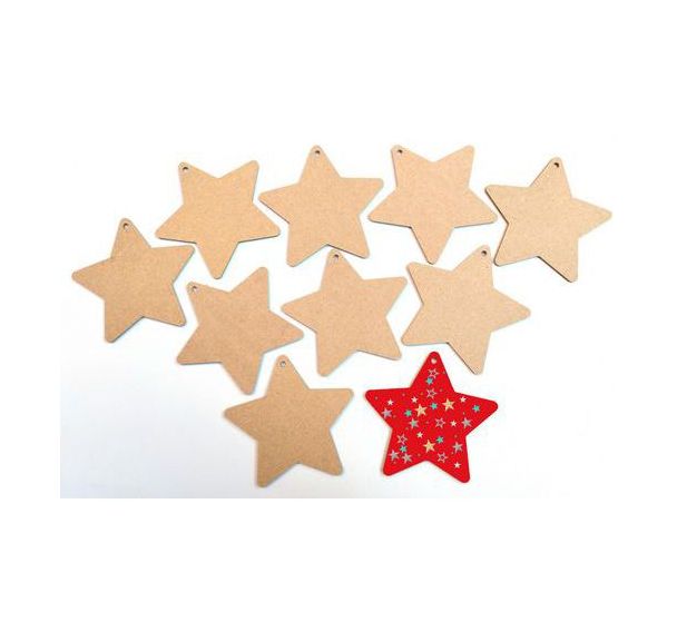 Lot de 10 étoiles à décorer et à suspendre