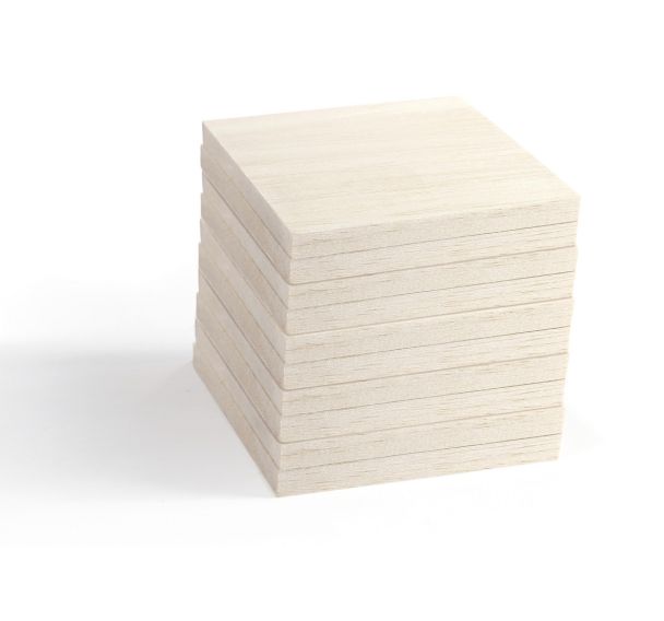 Lot de 10 planches de Balsa 100x100x10 pour string art