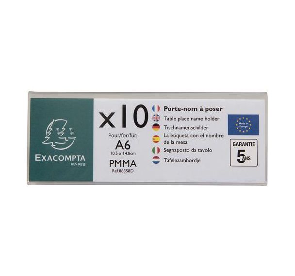 Lot de 10 porte-noms - Exacompta