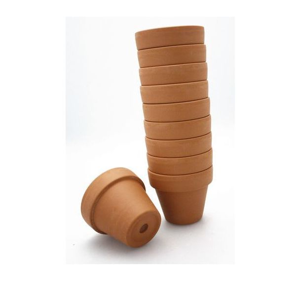Lot de 10 pots de fleurs en terre Ø 80 mm, hauteur 8 cm