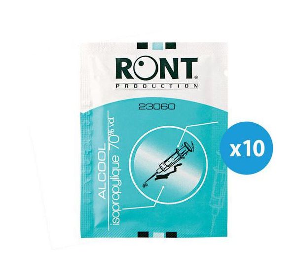 Lot de 10 tampons d'alcool