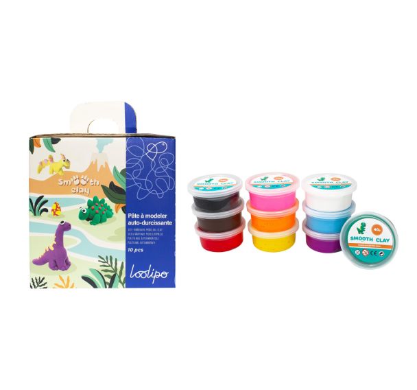 Lot de 10x40g pâte à modeler autodurcissante Smooth clay