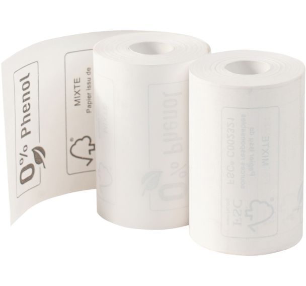 Lot de 120 Bobine pour tickets de carte bancaire 57x40mm - 18m