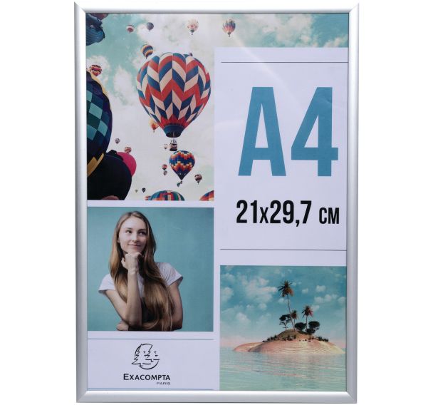 Lot de 12 Cadre photo aluminium A4 - Cristal