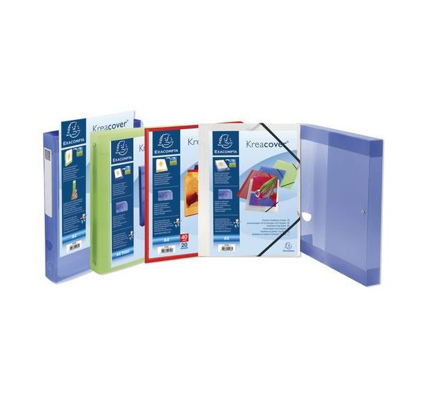 Lot de 12 Classeur 2 anneaux 30mm polypropylène chromaline 10/10e Krea Cover