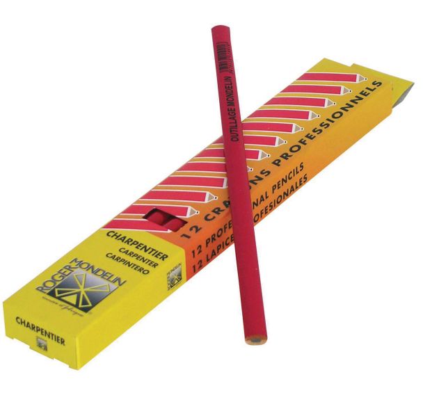 Lot de 12 Crayon rouge charpentier