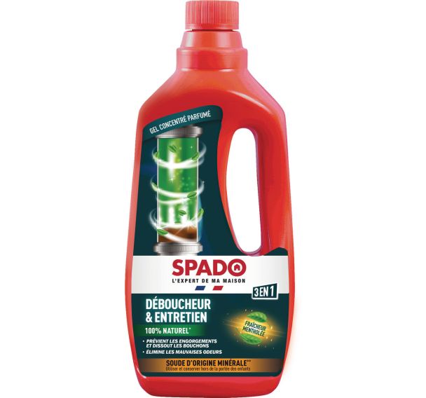 Lot de 12 Entretien de canalisation et déboucheur 3en1 en bidon de 1L