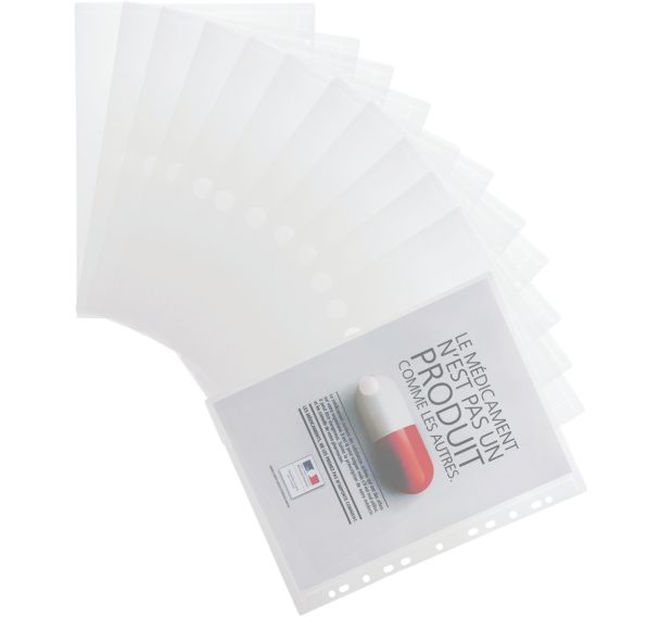 Lot de 12 Enveloppe perforée scratch - A4 - Paysage - Incolore