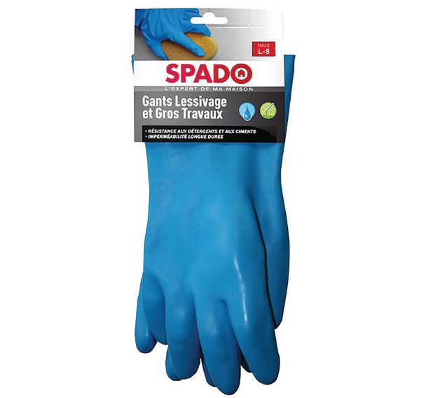 Lot de 12 Gants lessivage-gros travaux taille L