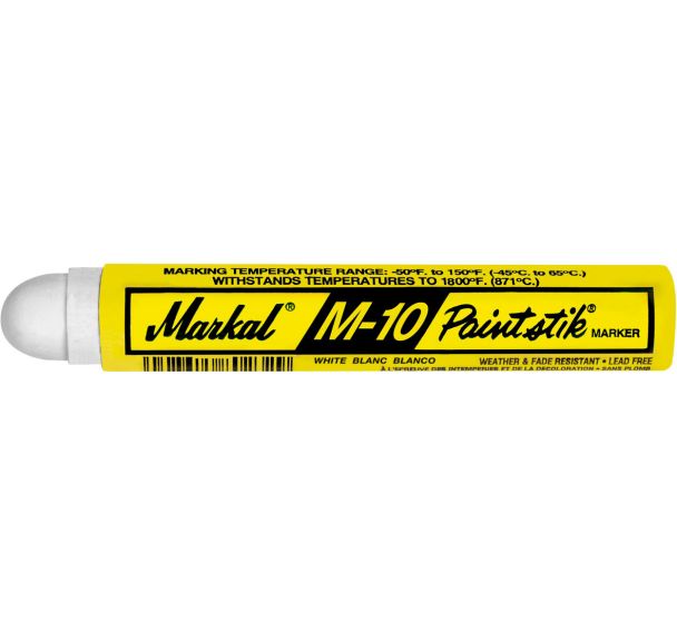 Lot de 12 Marquer pour traitement thermique Paintstik 982°C BLANC