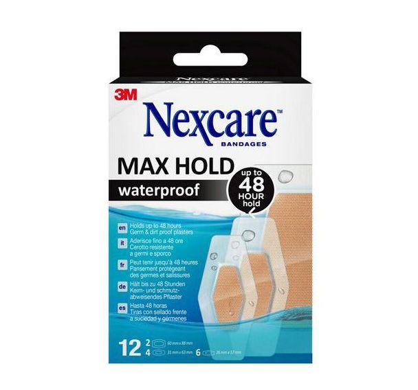 Lot de 12 Pansements imperméables Max Hold - 3M