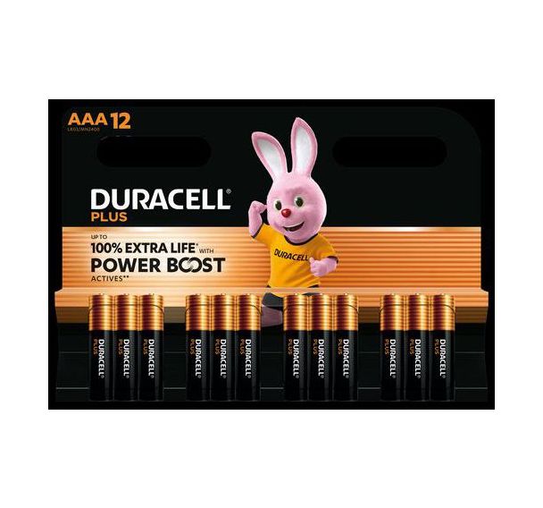 Lot de 12 Pile alcaline AAA Plus Powerboost - Duracell