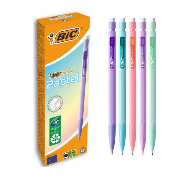 Lot de 12 Porte-mines BIC Matic 0,7 mm Corps Pastel Assortis