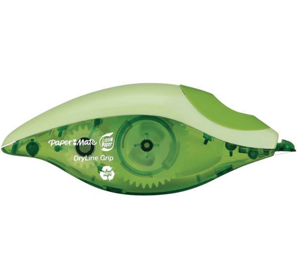 Lot de 12 Ruban correcteur Dryline Grip Vert recycled boîte de 12