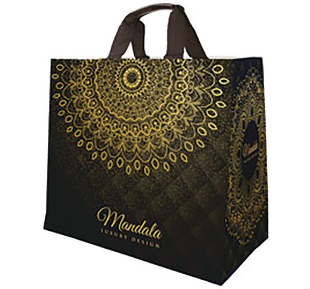 Lot de 12 Sac cabas en polypropylène tissé à mandala