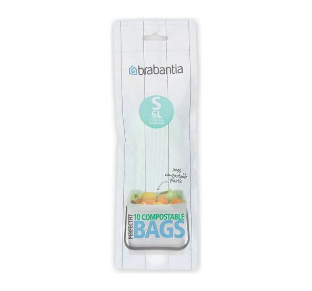 Lot de 12 Sac poubelle Code S 6L - 10 sacs compostables - Brabantia