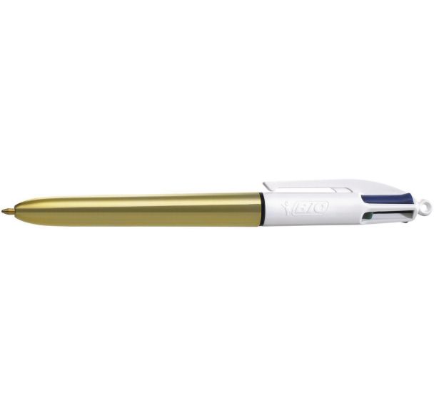 Lot de 12 Styllo bille BIC 4 Couleurs Shine GOLD - BIC