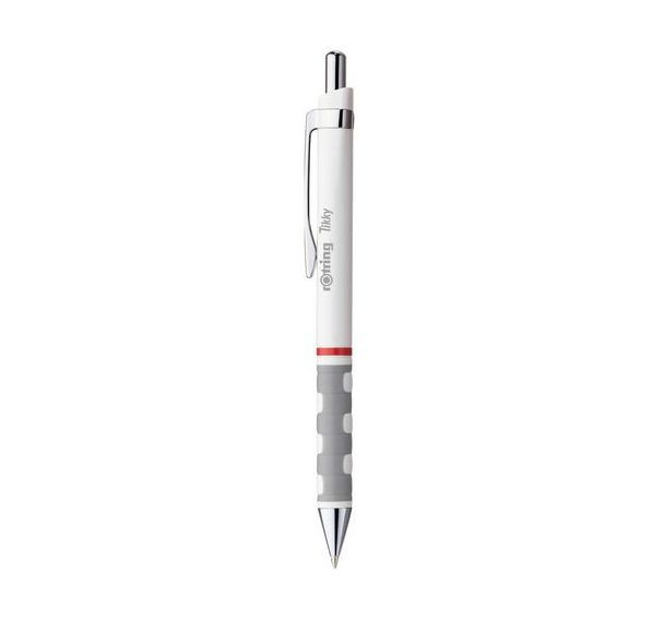Lot de 12 Stylo bille Parker Tikky blanc pointe moyenne encre bleue