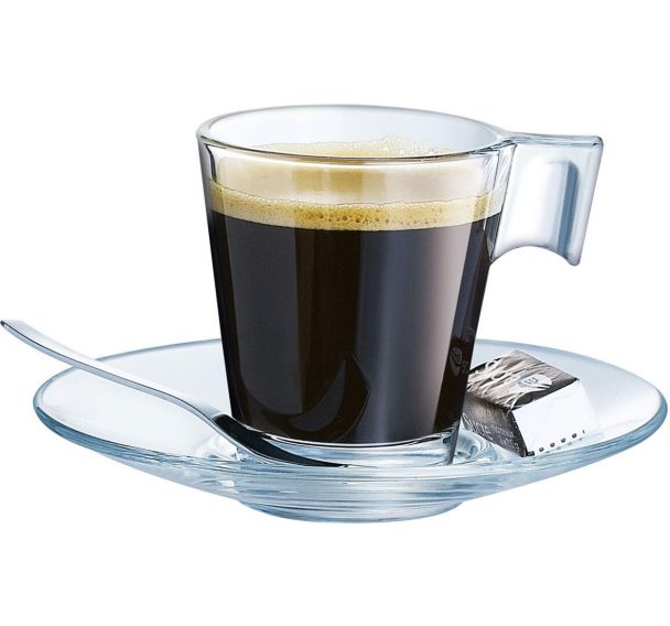 Lot de 12 Tasse à thé Aroma en verre trempé - 8 cL