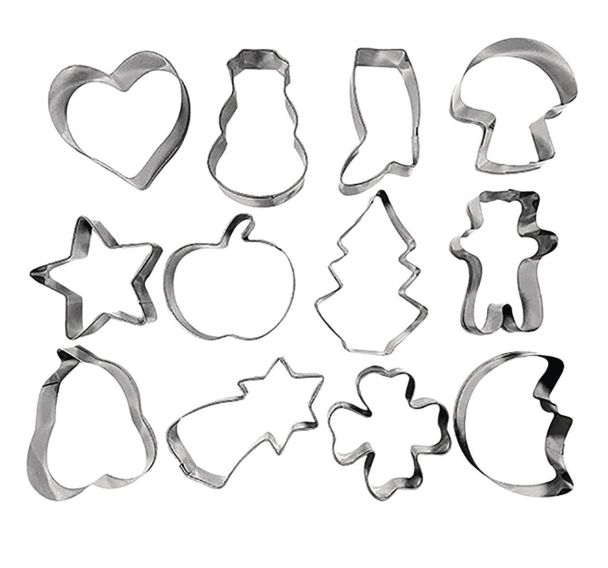 Lot de 12 découpoirs / Emporte-pièces Assortis sur cercle - Patisse