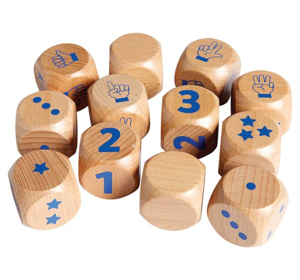 Lot de 12 dés de 1 à 3