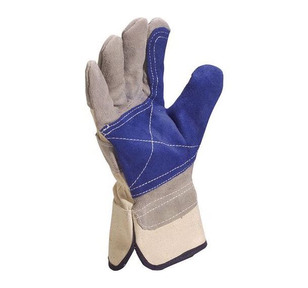 Lot de 12 paires Gant docker cuir bovin toile DS202RP Taille 10 Gris