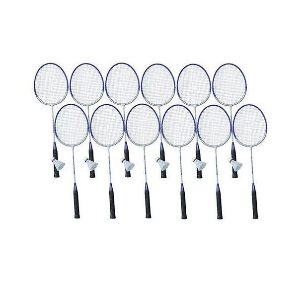Lot de 12 raquettes badminton + 6 volants