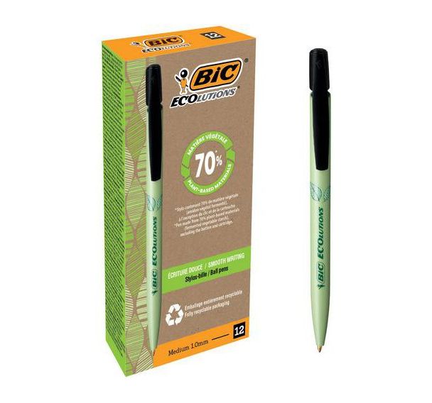 Lot de 12 stylos BIC Media Clic Bio-Based Pointe moyenne - BIC