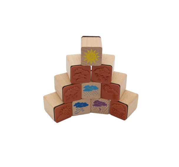 Lot de 12 tampons météo 30 x 30 mm