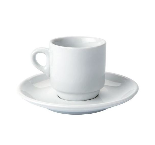 Lot de 12 tasses à café 9 cl porcelaine - blanc