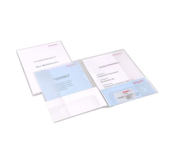 Lot de 15 Dossier de présentation XL A4: transparent