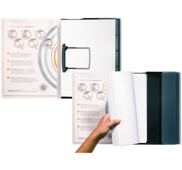 Lot de 15 Dossier porte-documents avec 5 cartes de séparation: noir