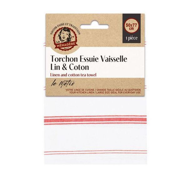 Lot de 15 Torchon essuie vaisselle lin et coton