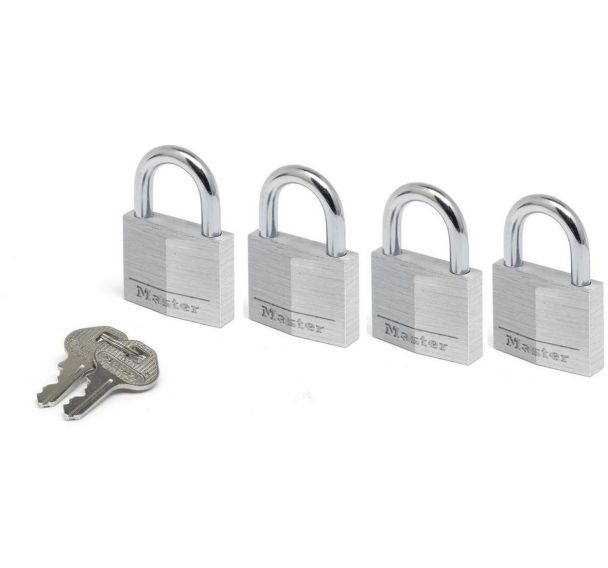Lot de 16 Cadenas à clé en aluminium 9140EURDQNOP - Anse 21mm