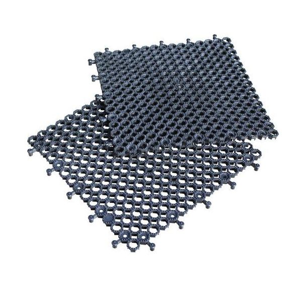 Lot de 16 Dalles PVC Plastex Lok clipsables 50 x 50 cm, noir