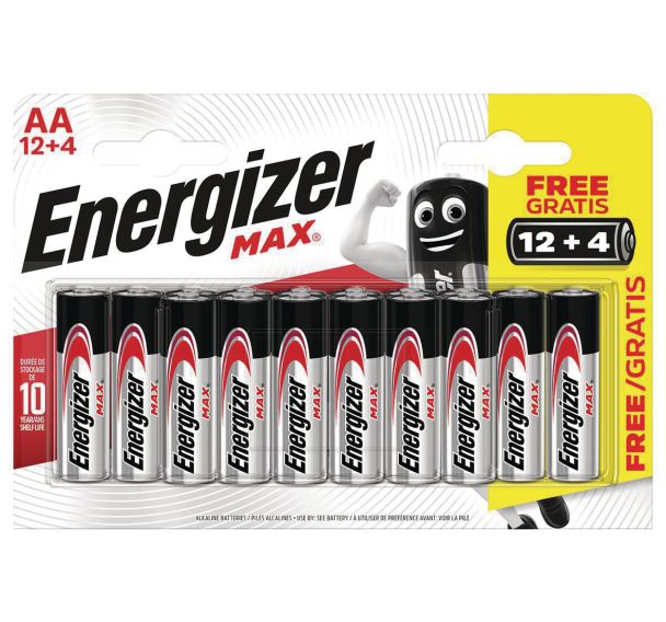 Lot de 16 Piles energizer AA - lot de 12+4