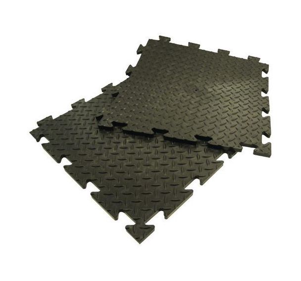 Lot de 16 dalles PVC Plastex Chex 50 X 50 cm, noir