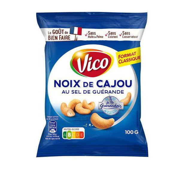 Lot de 18 VICO Noix de Cajou au Sel de Guérande 100g