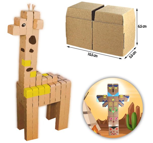 Lot de 196 briques carton à monter